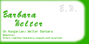 barbara welter business card